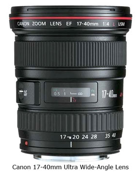 best canon zoom lens for video on Canon 17-40 ultra wide-angle lens