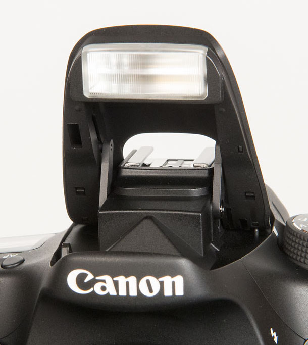 Close-up of Canon 70d pop-up flash