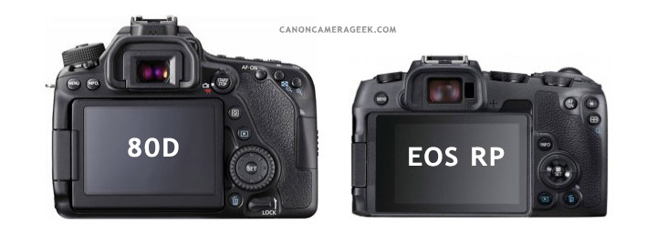 Canon 80D vs EOS RP Size Comparison