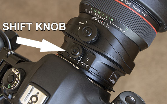 Canon TS-E lens shift knob