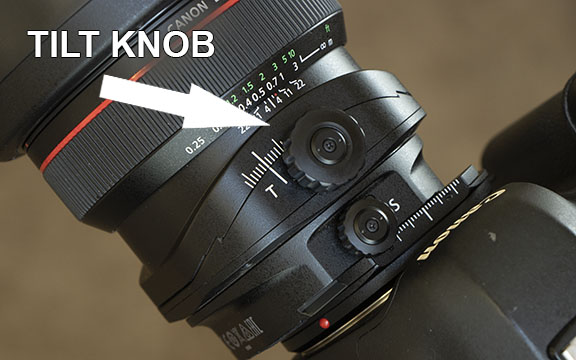Canon TS-E Lens tilt knob