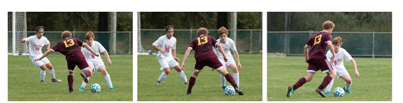 The faster burst rate with your camera you can get the more chances of getting the perfectly time action photo with your Canon R. soccer player sequence
