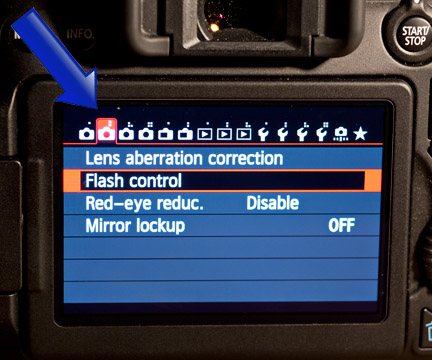 EOS 70D Flash Control Menu