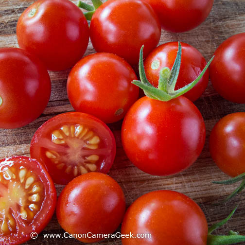 Macro photography with Canon G1X Mark II - Cherry Tomatoes