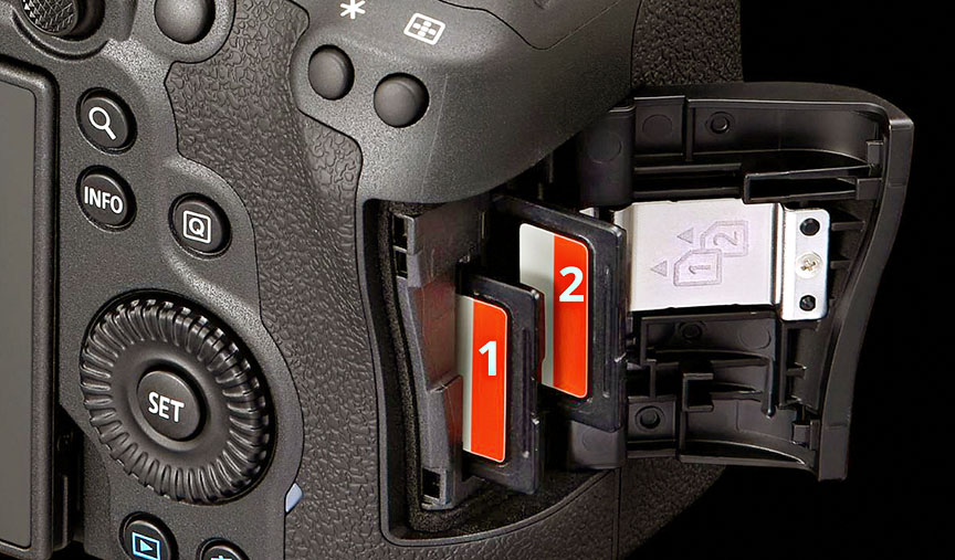 R6 Mark II Dual Memory Card Slots