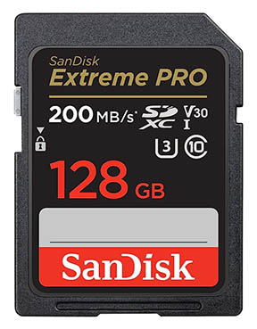 Recommended 128 GB 90D memory card