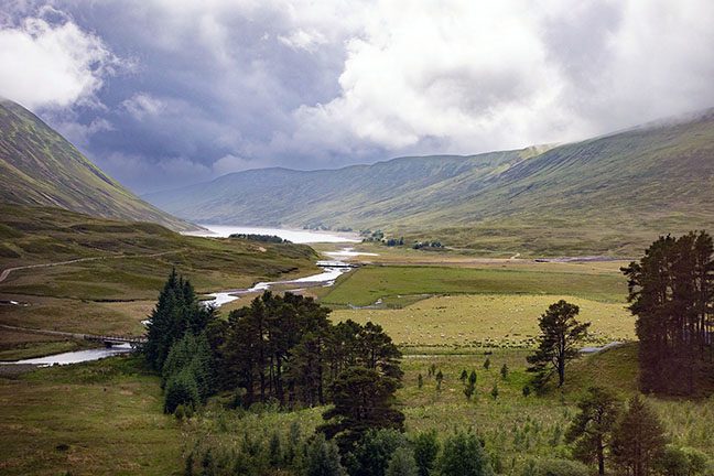 This photo of the Scotland Highlands was shot at 35mm, closer to the wide angle setting than the telephoto setting. Scotland Highlands