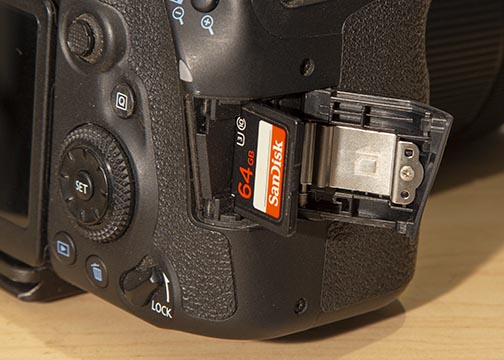 Memory card in camera slot