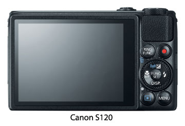 Canon S120-view of back of LCD screen