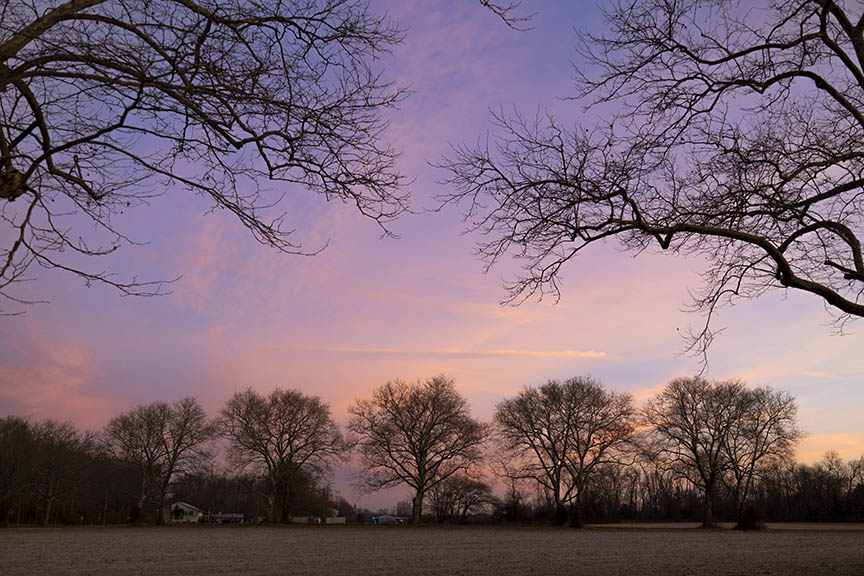 Colorful winter skies at dawn