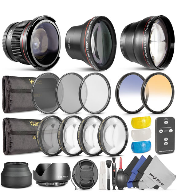 Complete 58mm Lens and Filter Kit For Canon Rebel
