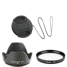 Lens filter cap hood kit