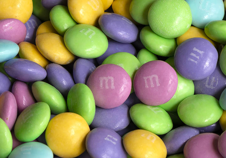 Pastel M&Ms candies