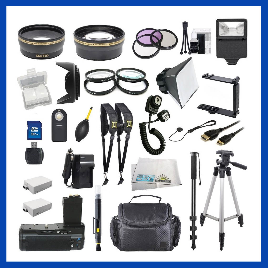 Here is the most complicated Canon Rebel accessory bundle that I found