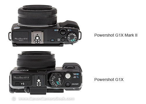 Top View-size comparison of G1X Mark II and the original G1X
