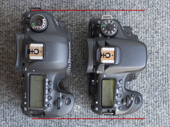Width comparison of Canon 5D Mark III and EOS 70D
