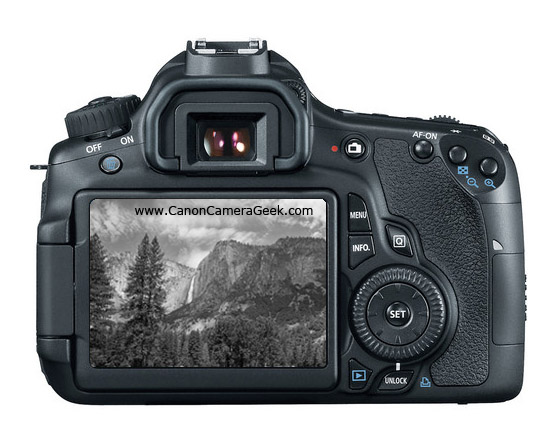 Canon EOS 60D LCD screen