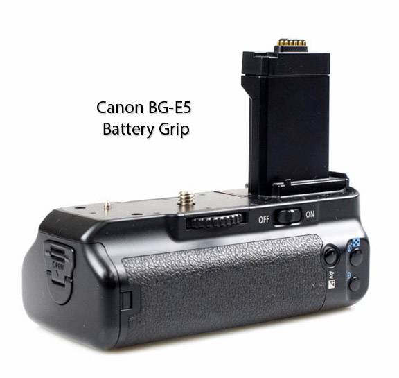 Back View of Canon BG-E5 Battery Grip