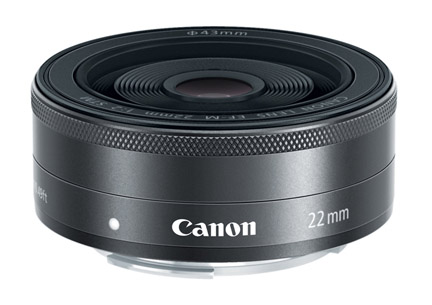 Photo of the Canon 22mm "Pancake" lens for the EOS M