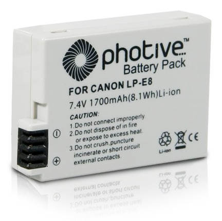 This Canon EOS t3i battery alternative costs about 1/3 of a Canon LP-E8