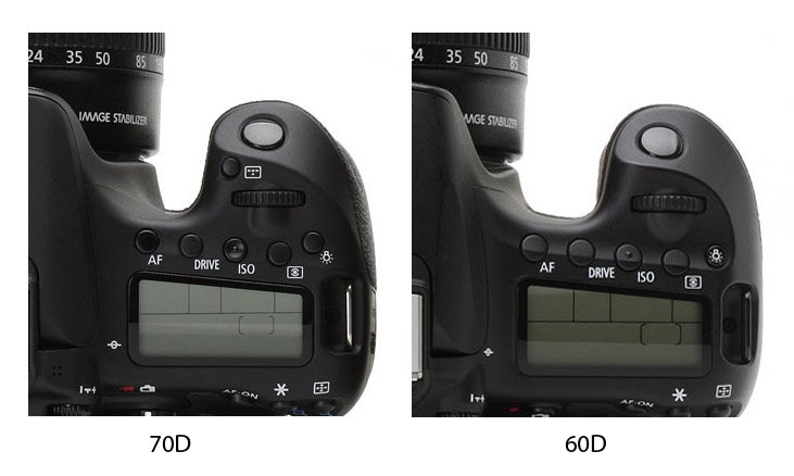 Canon 70D vs 60D Grip Comparison