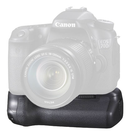 Canon 70D with BG-E14 battery grip attached