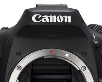 Canon EF-S lens mount mark