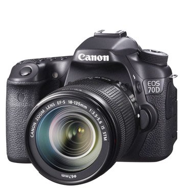 Canon 70D with 18-135mm lens attached