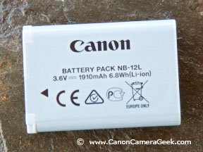 Front of Canon NB-12L Battery