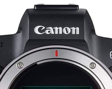 Canon R and R-S lens mount mark