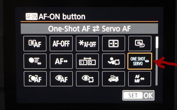 Canon R6 Mark II Customize One Shot To Servo