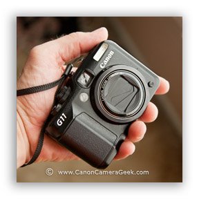 The Canon g11 fits into the palm of my hand.
