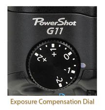 Canon g11-exposure compensation dial