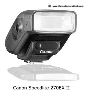 Photo of Canon speedlite 270EX-II with reflection underneath