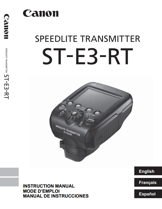 cover of Canon Speedlite Transmitter ST-E3-RT Manual