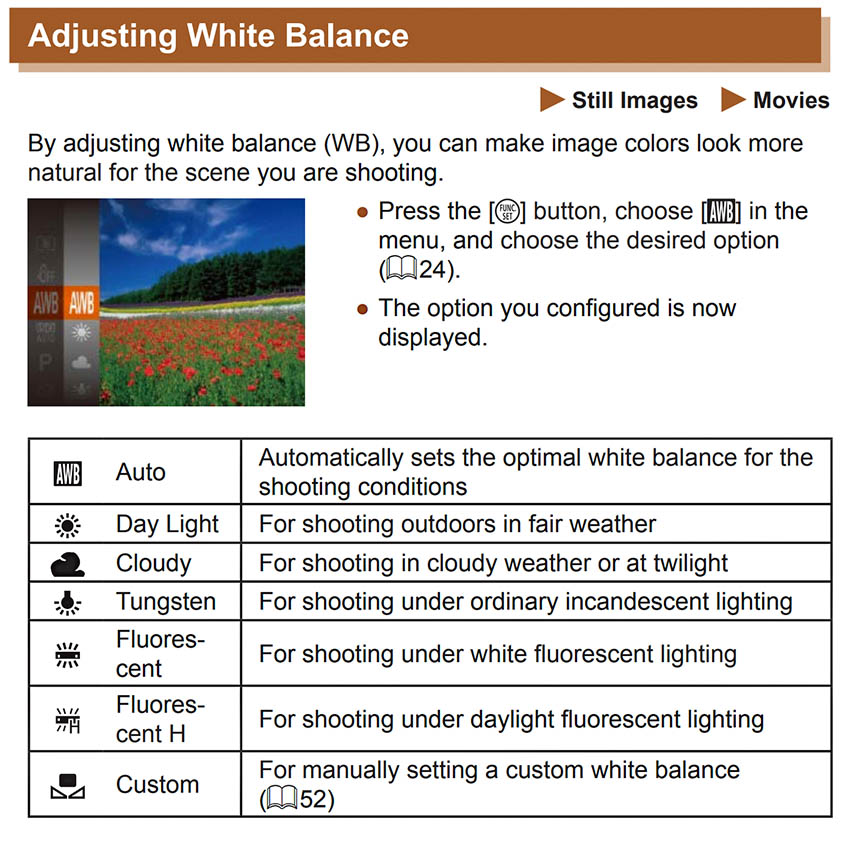 SX420 IS White balance Adjustment