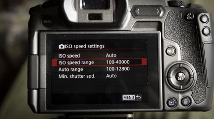 EOS R ISO Speeds Settings