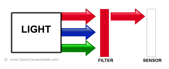 Diagram of how Canon camera filters work