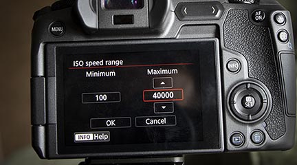 Menu option to expand EOS R ISO speed