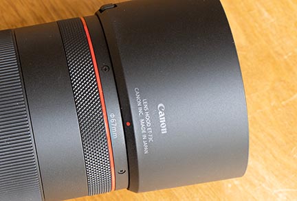 Canon RF 100mm macro lens hood