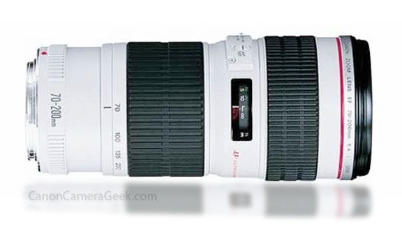 Side view of Canon 70-200 F4 IS USM Lens