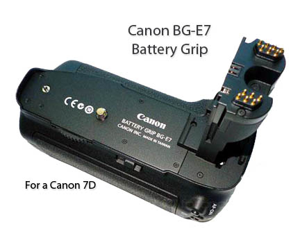 Top View of Canon BG-E7 Battery Grip