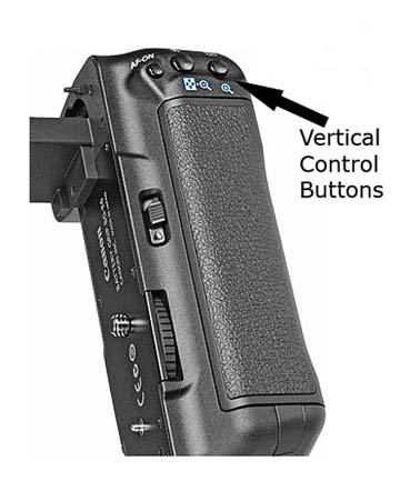 Vertical control buttons on Battery Grip