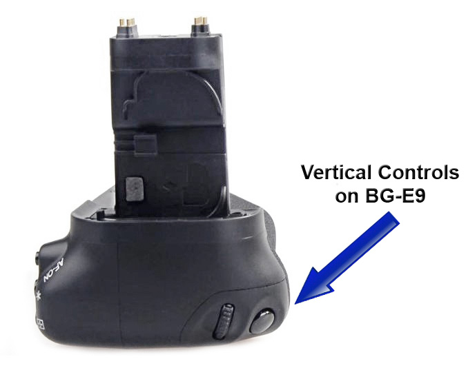 Vertical Controls on Canon 60D Battery Grip