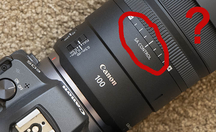 What is RF 100mm macro lens SA control