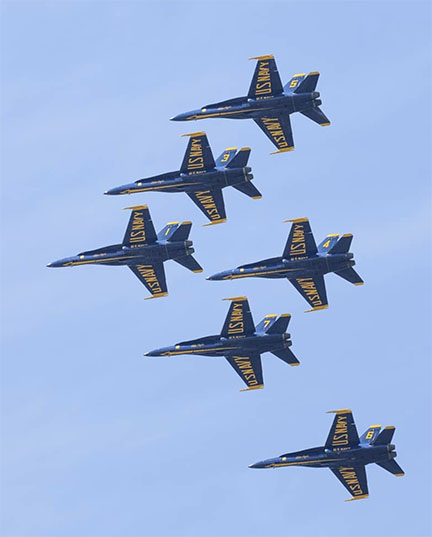 Action US Navy jets flyover
