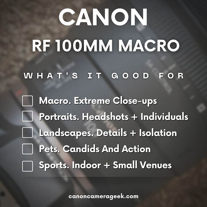 Canon RF 100mm macro infographic