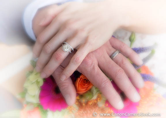Close-up wedding photo of hands using the Canon 24-105mm f/4.0 Lens