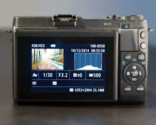 G1X Mark II histogram