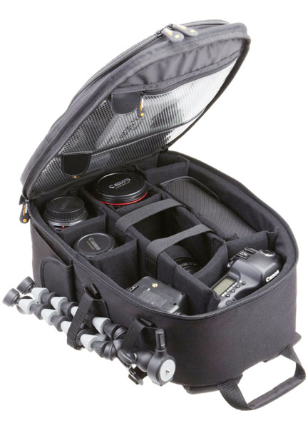 Inside the Amazon Basics DSLR Backpack